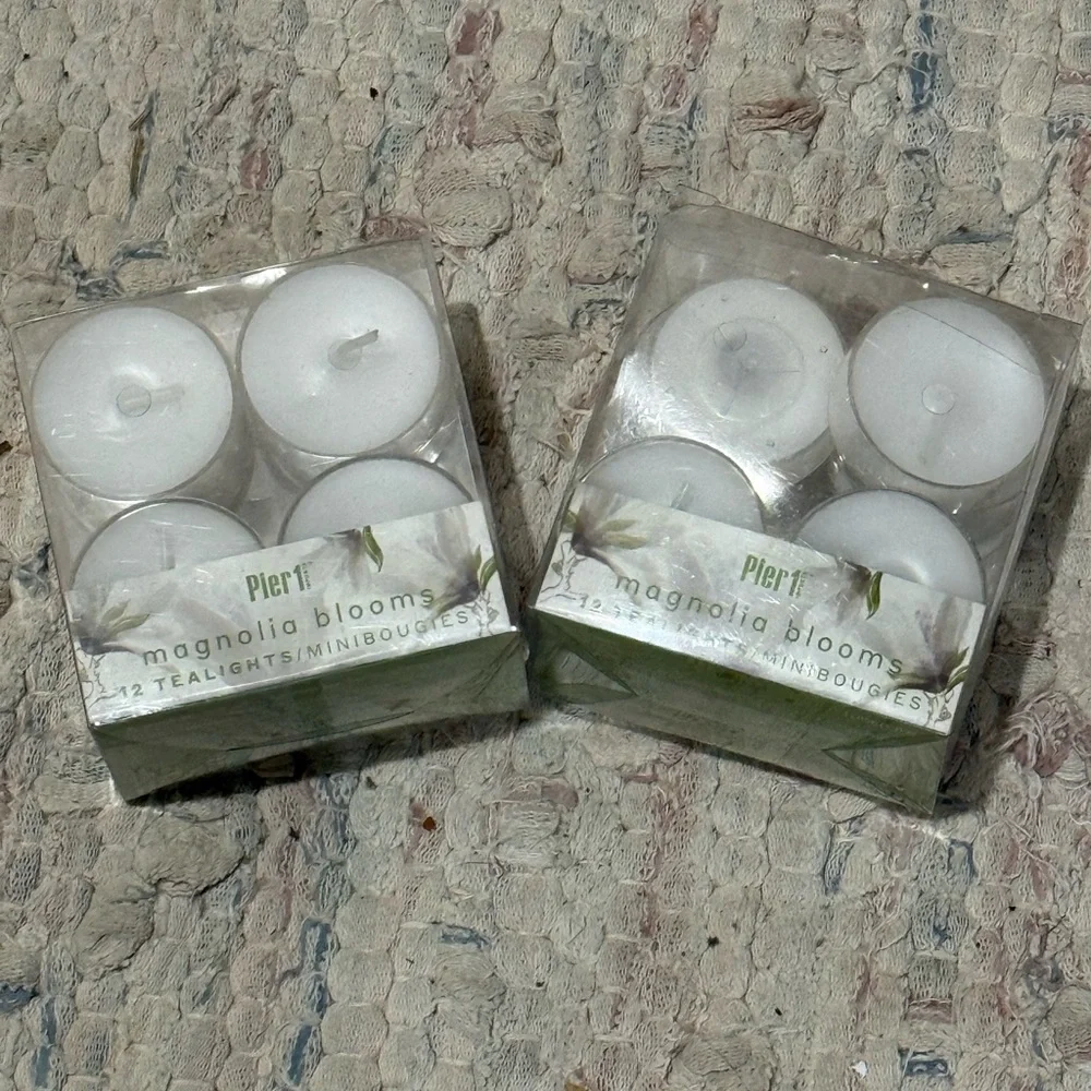 Vintage Pier 1 Magnolia Blooms Scented Tea Lights Lot - 23 Total New